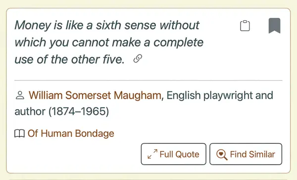 Quote card showing Full Quote button to view extended version
