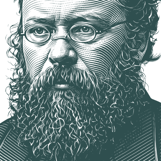 Engraved portrait of Pierre-Joseph Proudhon, facing left