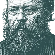 Engraved portrait of Pierre-Joseph Proudhon, facing left