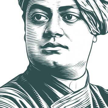 Engraved portrait of Swami Vivekananda, facing right
