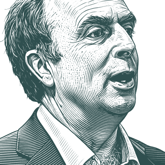 Engraved portrait of Peter Hitchens, facing right