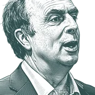 Engraved portrait of Peter Hitchens, facing right