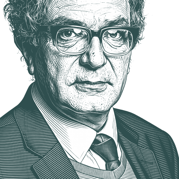 Engraved portrait of Maurice Glasman, Baron Glasman, facing right