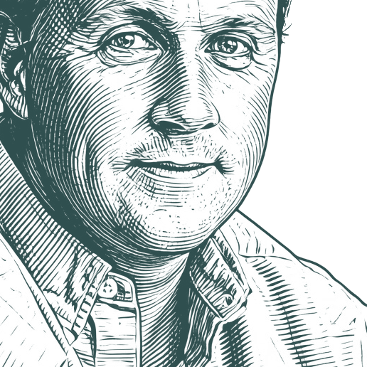Engraved portrait of Paul Graham, facing right