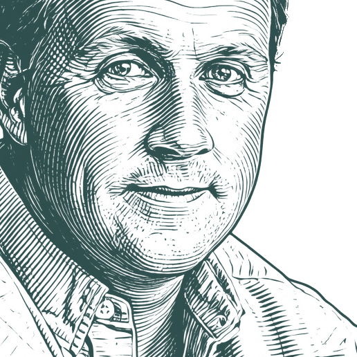 Engraved portrait of Paul Graham, facing right