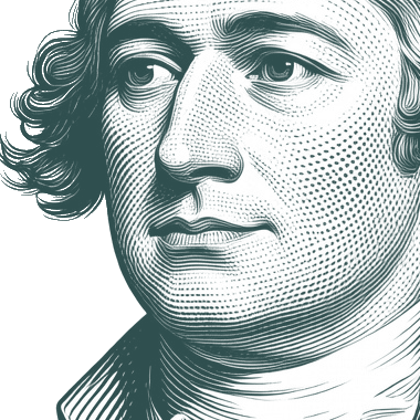 Engraved portrait of Alexander Hamilton, facing left