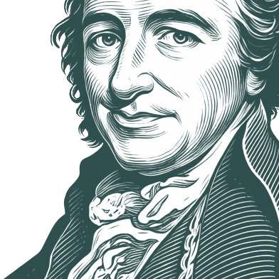 Engraved portrait of Thomas Paine, facing left