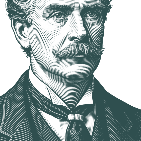 Engraved portrait of Ambrose Bierce, facing right