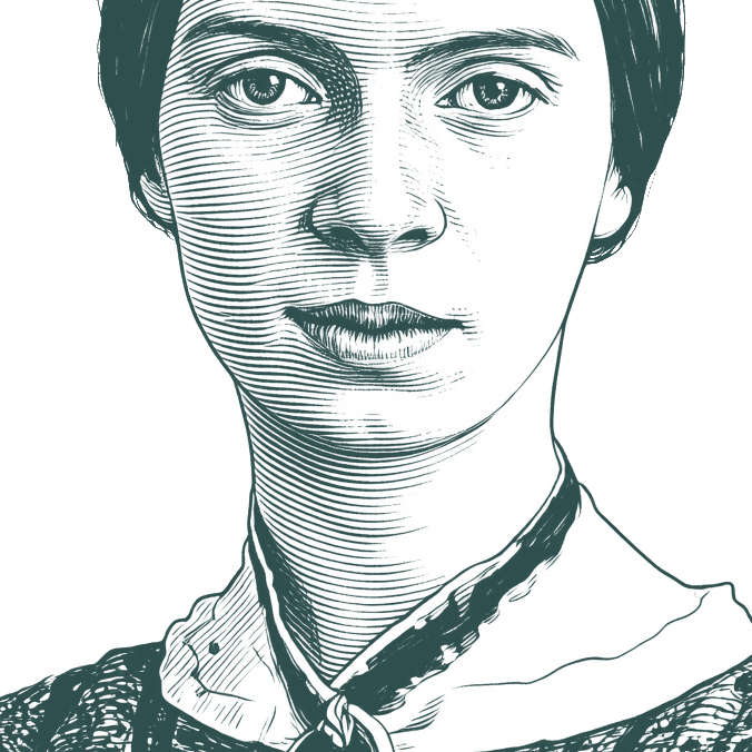 Engraved portrait of Emily Dickinson