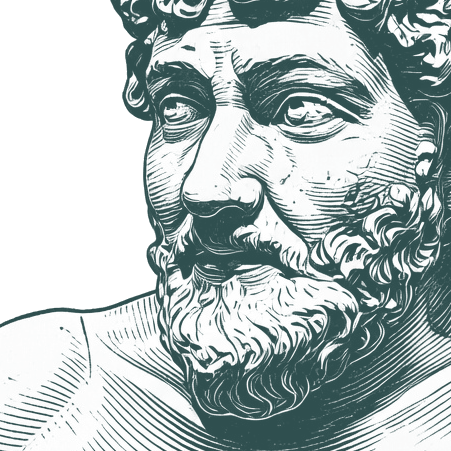 Engraved portrait of Aesop, facing left
