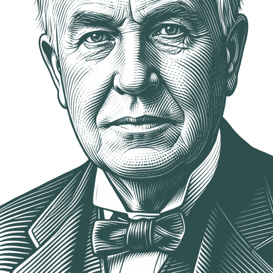Engraved portrait of Thomas Edison
