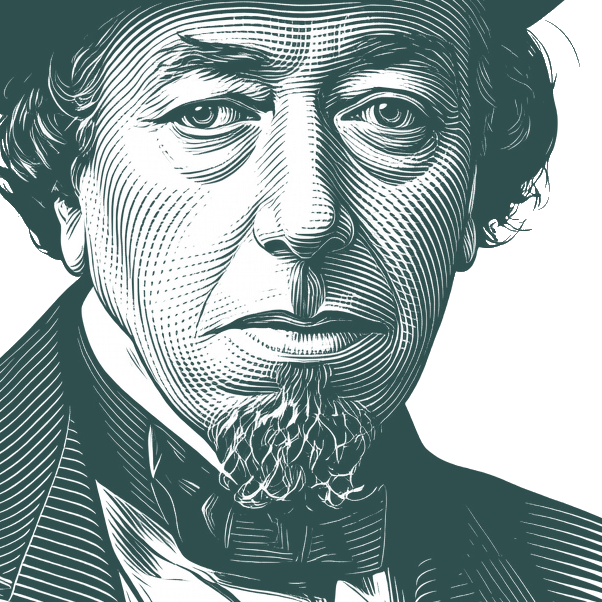 Engraved portrait of Benjamin Disraeli, facing right