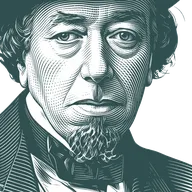 Engraved portrait of Benjamin Disraeli, facing right