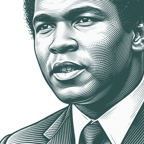 Engraved portrait of Muhammad Ali, facing left