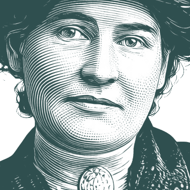 Engraved portrait of Willa Cather