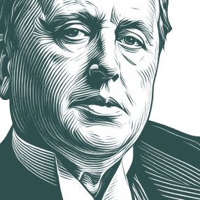 Engraved portrait of Henry James, facing right