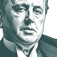 Engraved portrait of Henry James, facing right