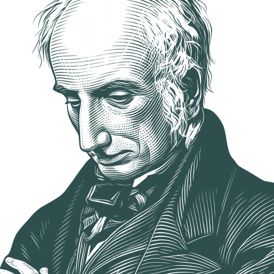 Engraved portrait of William Wordsworth, facing left