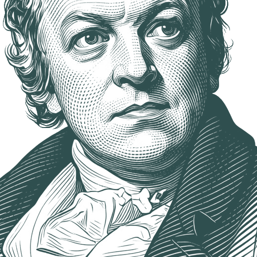 Engraved portrait of William Blake, facing right
