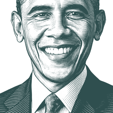 Engraved portrait of Barack Obama