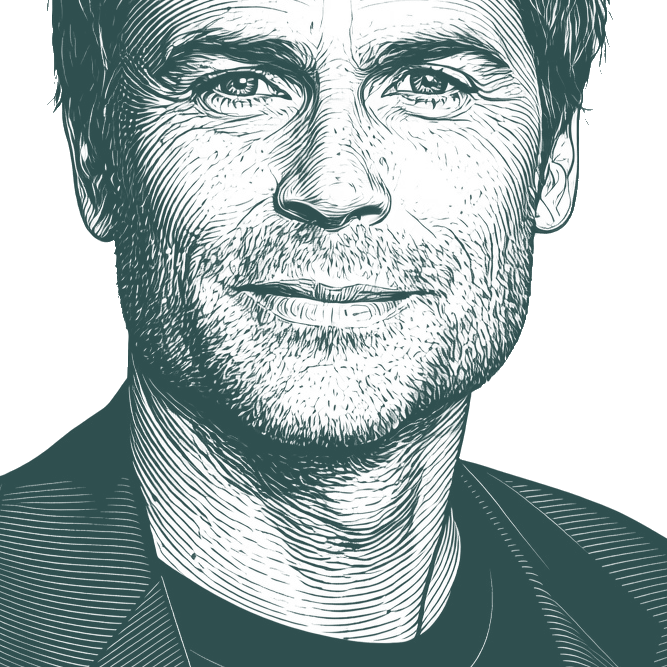 Engraved portrait of Rob Lowe