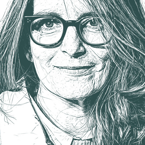 Engraved portrait of Tina Fey
