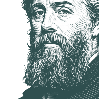 Engraved portrait of Herman Melville, facing left