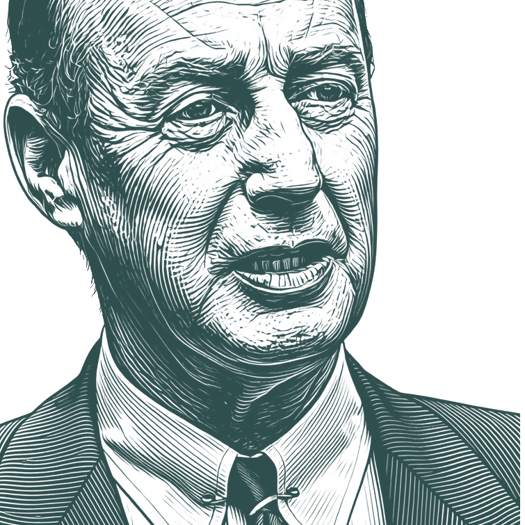 Engraved portrait of Adlai Stevenson II, facing right