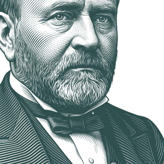 Engraved portrait of Ulysses S. Grant, facing right