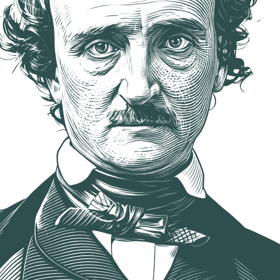 Engraved portrait of Edgar Allan Poe