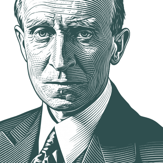 Engraved portrait of John Buchan, facing left