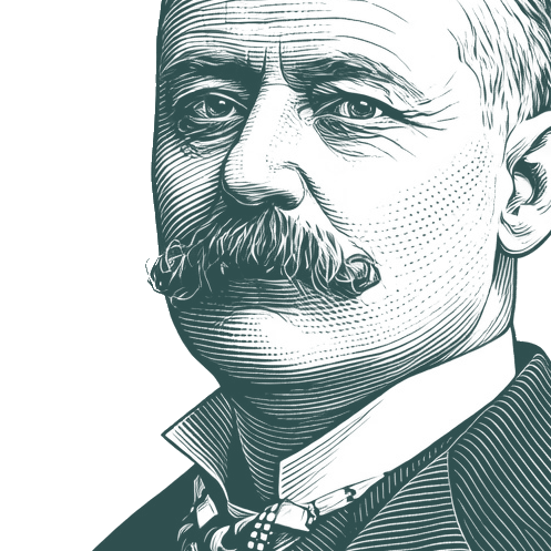 Engraved portrait of George W. Plunkitt, facing left