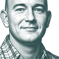 Engraved portrait of Dale Peck