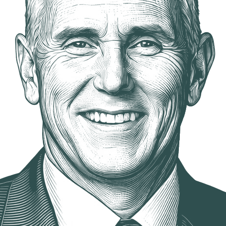 Engraved portrait of Mike Pence