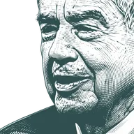 Engraved portrait of Zig Ziglar, facing left