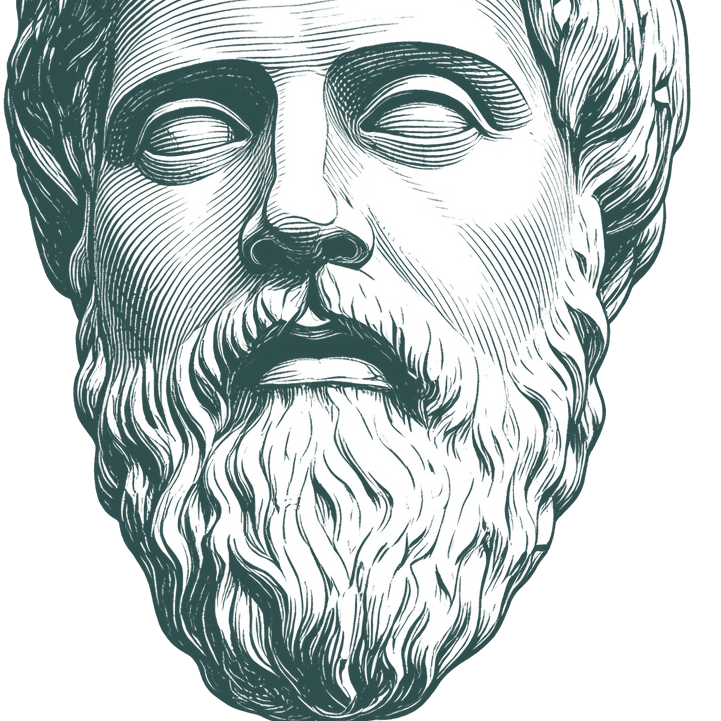 Engraved portrait of Plutarch, facing left