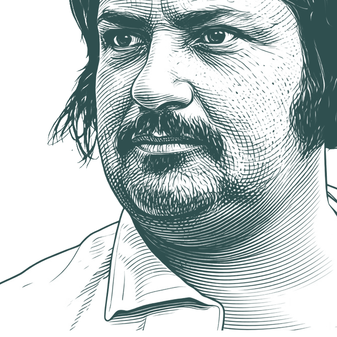 Engraved portrait of Honoré de Balzac, facing left