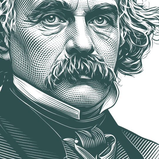 Engraved portrait of Nathaniel Hawthorne, facing right