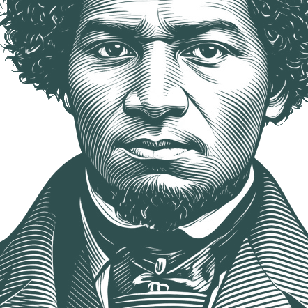 Engraved portrait of Frederick Douglass