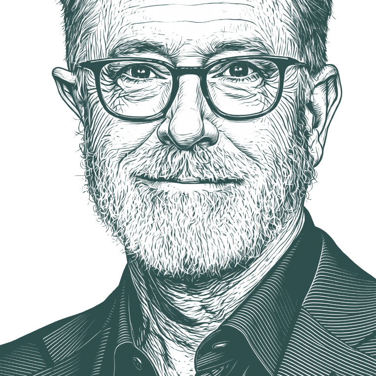 Engraved portrait of Stephen Colbert