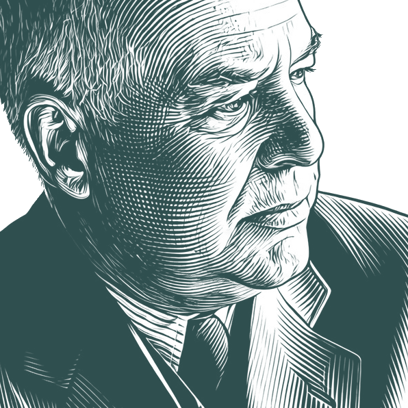 Engraved portrait of Wallace Stevens, facing right