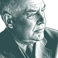 Engraved portrait of Wallace Stevens, facing right
