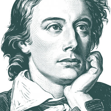 Engraved portrait of John Keats, facing right