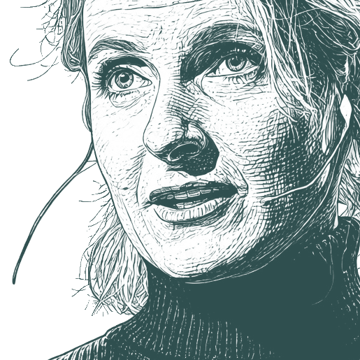 Engraved portrait of Elizabeth Gilbert, facing left