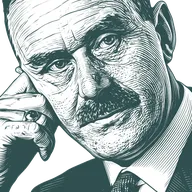 Engraved portrait of Thomas Mann