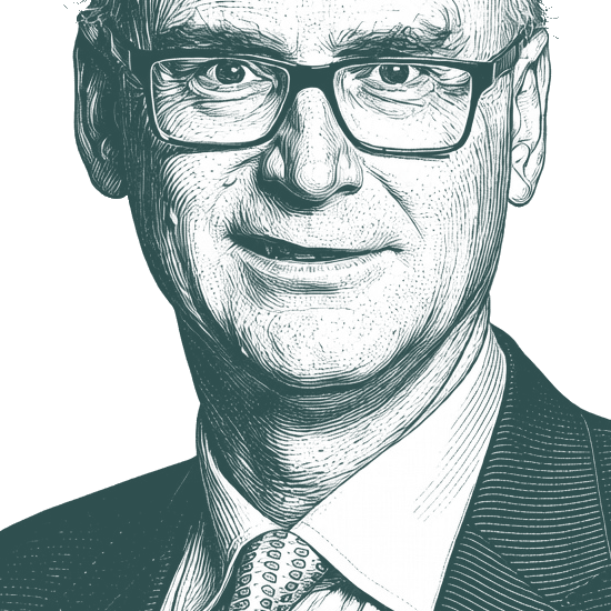 Engraved portrait of Matt Ridley
