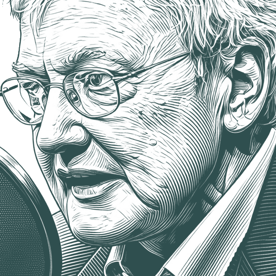 Engraved portrait of Roger Ebert, facing left