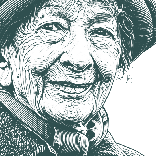 Engraved portrait of Wisława Szymborska, facing right