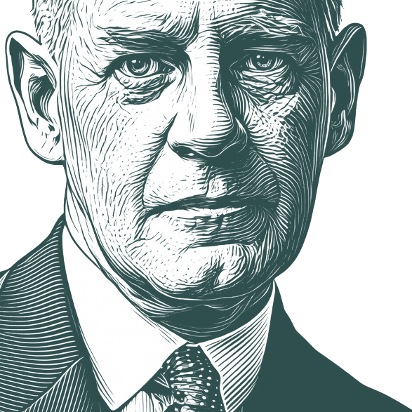 Engraved portrait of John Galsworthy, facing right