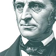 Engraved portrait of Ralph Waldo Emerson, facing left